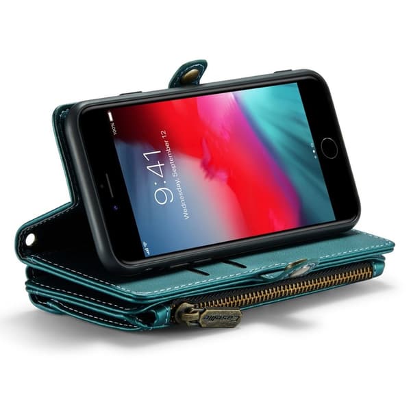 CASEME Plånboksfodral Konstläder för iPhone 6/6s/7/8/SE 2020/2022 - Grön