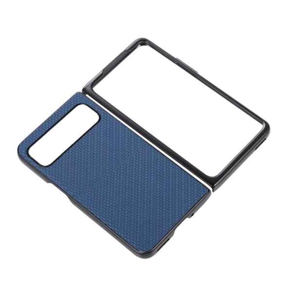 Google Pixel Fold Mobilcover Carbon Fiber PU Læder - Blå