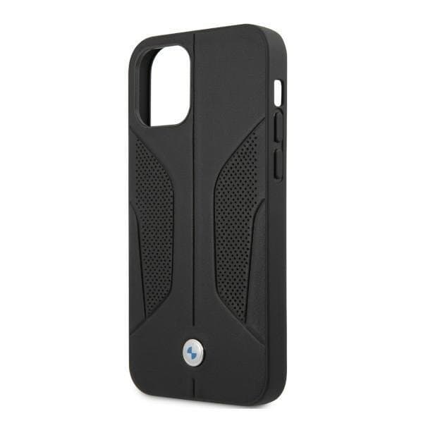 BMW Nahkainen Perforate Sides -kuori iPhone 12 Pro Max - Musta Black