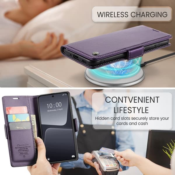 CASEME Xiaomi 13 Plånboksfodral Konstläder RFID-Skydd Lila