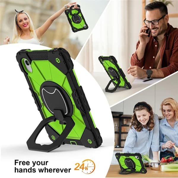 Lenovo M11/Idea Tab Mobilskal Silikon Handtag Kickstand Grön
