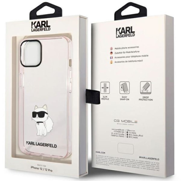 Karl Lagerfeld iPhone 12/12 Pro Mobilskal Ikonik Choupette - Ros