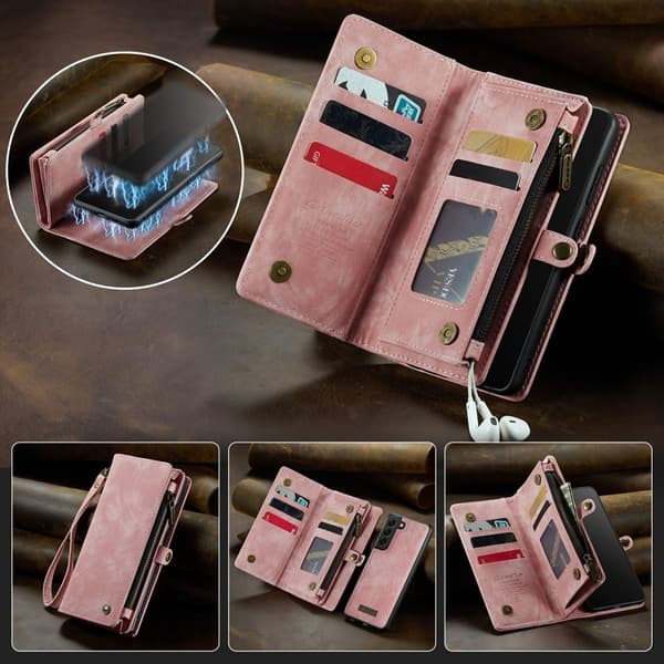 CASEME 008 Series Samsung Galaxy S20 Plus Konstläder Plånboksfodral - Rosa