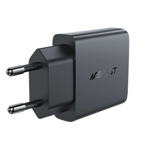 Acefast Väggladdare USB-C/USB-A 30W GaN - Svart