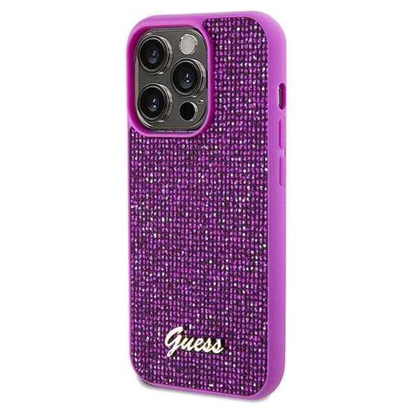 Guess Mobilskal till iPhone 14 Pro Max Disco Script Metal - Lila Lila