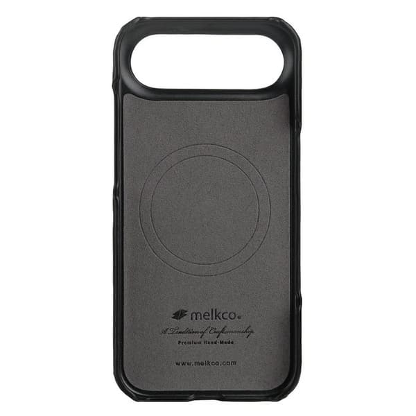 MELKCO Mobilskal till iPhone Air MagSafe Äkta Läder PC Svart