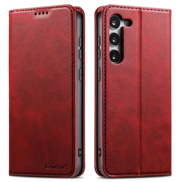 SUTENI Galaxy S23 Wallet Case Flip PU-nahka - punainen