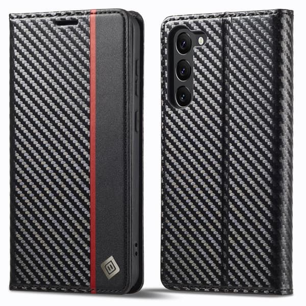 LC.IMEEKE Samsung Galaxy S24 Plånboksfodral TPU+Konstläder - Vit
