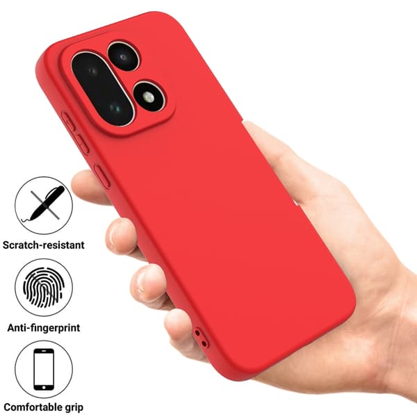 Mobilskal till OnePlus 15 5G Silikon Liquid med Handrem Röd
