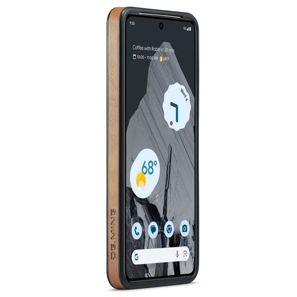 DG.MING Mobilskal till Google Pixel 8 Pro PU Läder Stöttålig - Brun