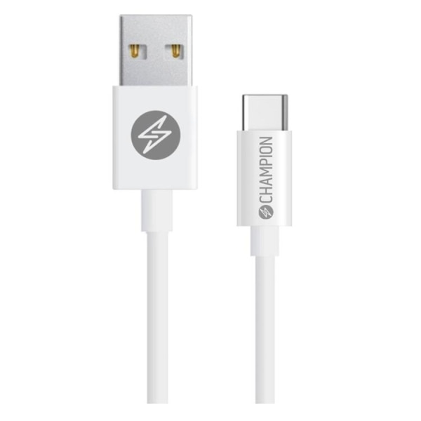 CHAMPION USB-C till USB-A kabel 1m - Vit