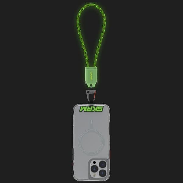 Skinarma 2in1 USB-C til USB-C kabel håndledssnor Dyno Ve - Niteglow Grön