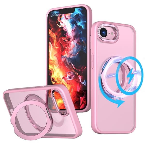 Mobilskal till iPhone 16e MagSafe TPU + Acrylic Kickstand - Rosa Rosa
