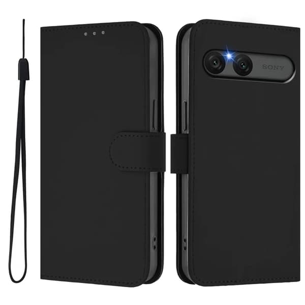 Sony Xperia 10 VII Plånboksfodral Solid Color Konstläder - Svart Svart