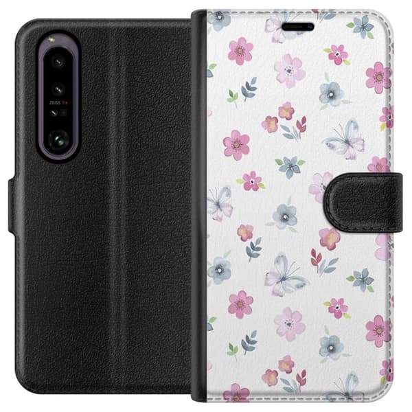 Pungcover til Sony Xperia 1 IV med Blomster og sommerfugle