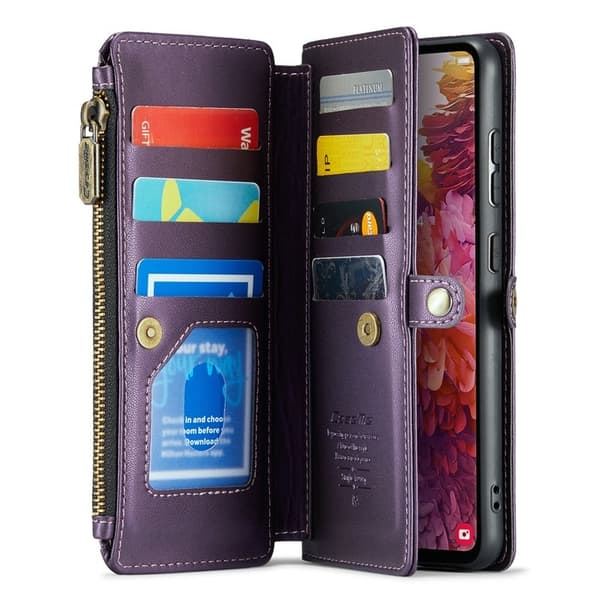 CASEME Plånboksfodral Konstläder för Samsung Galaxy S20 FE - Lila