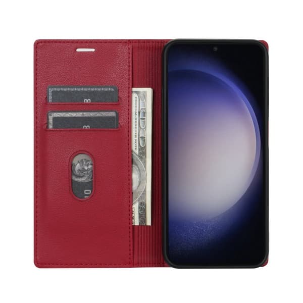 Samsung Galaxy S26 Plus Plånboksfodral Magnetisk Stängning Konstläder - Röd