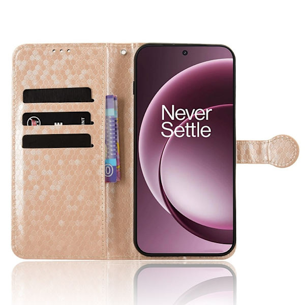 OnePlus 15 5G Konstläder Plånboksfodral Dot Pattern Imprint Roséguld