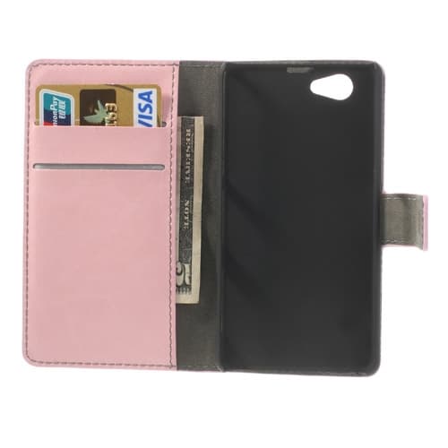 Sony Xperia Z1 Compact -lompakkokotelo (Pinkki) Pink