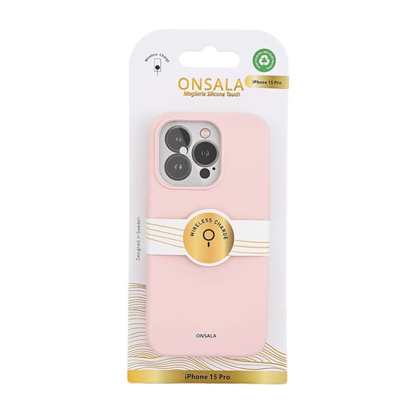 Onsala iPhone 15 Pro Mobilskal Magsafe Silikon - Rosa