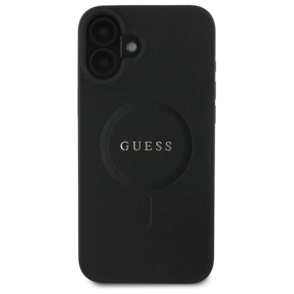 Guess Telefontaske til iPhone 16 6.1 MagSafe Saffiano Classic Logo - Sort
