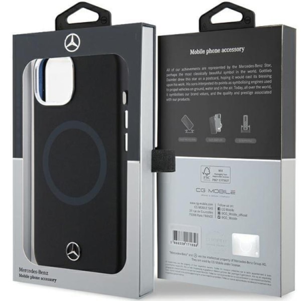 Mercedes iPhone 15 Mobilskal MagSafe Silikon Bicolor - Svart