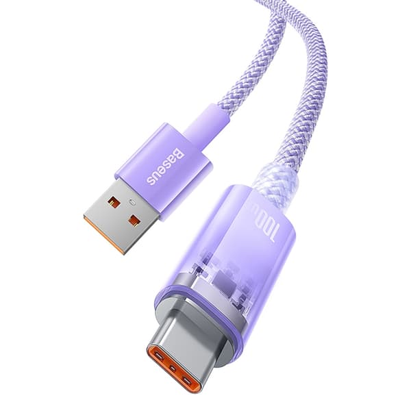 Baseus USB-A - USB-C kabel 100W 1m Temperature Sensor - Lila Lila