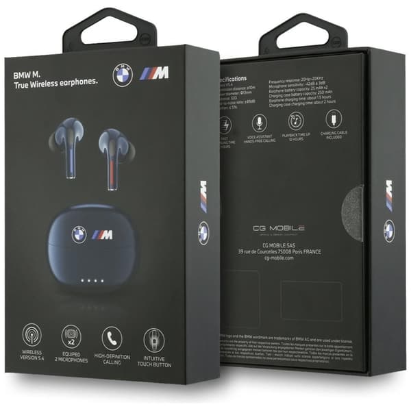 BMW TWS Bluetooth In-Ear Hörlurar Printed Logo - Marinblå Blå