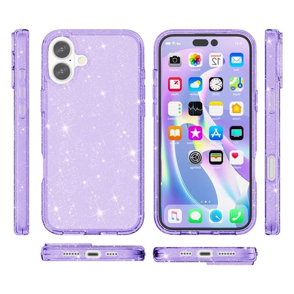 AMORUS Mobilskal till iPhone 17 Shockproof - Glitter Lila Lila