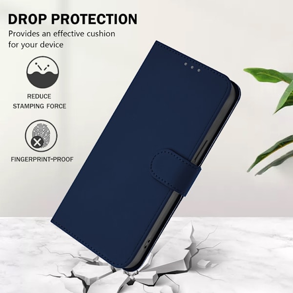 OnePlus 15 5G Plånboksfodral Solid Färg Konstläder Blå