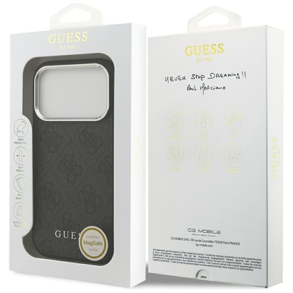 Guess telefontaske til iPhone 17 Pro MagSafe 4G Classic Logo - Sort Svart