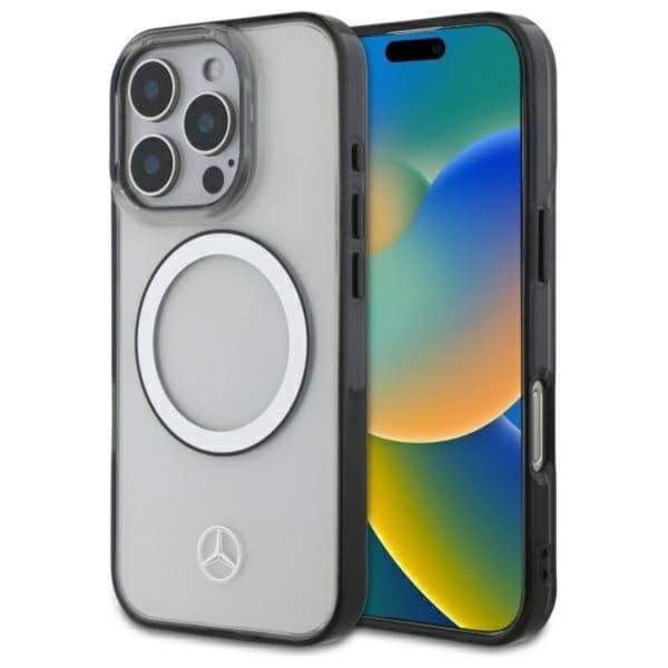 Mercedes Mobilskal till iPhone 16 Pro Max Magsafe Printed Logo - Svart Transparent