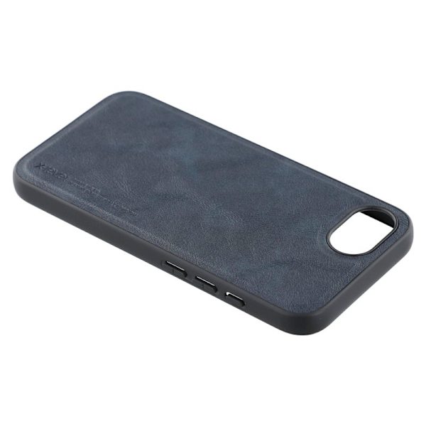 X-LEVEL Bojue-3 Mobilskal till iPhone 16e Läderbelagt PC+TPU Blå