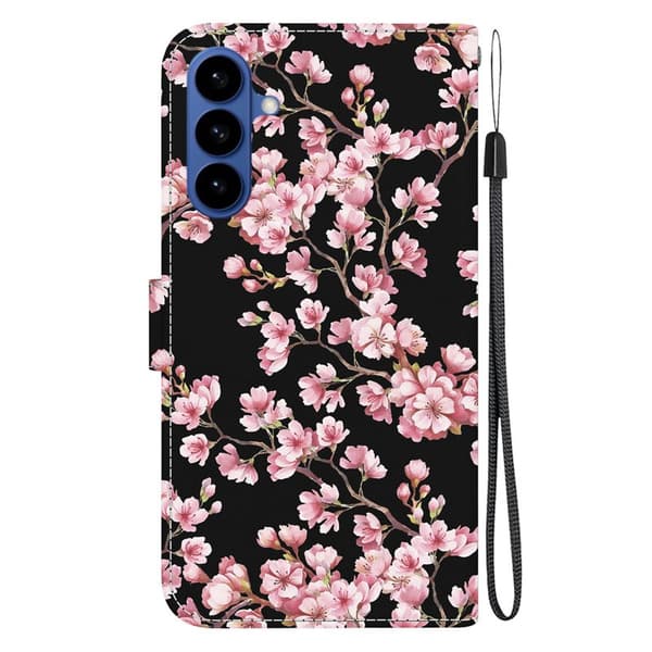 Plånboksfodral för Samsung Galaxy S26 Plus Anti-Drop Konstläder - Plommonblomma