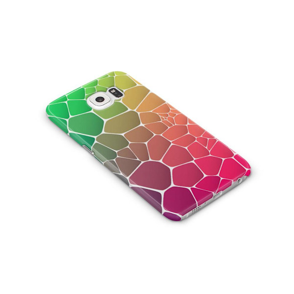 Skal till Samsung Galaxy S6 - Skifferstenar - Rosa/Grön