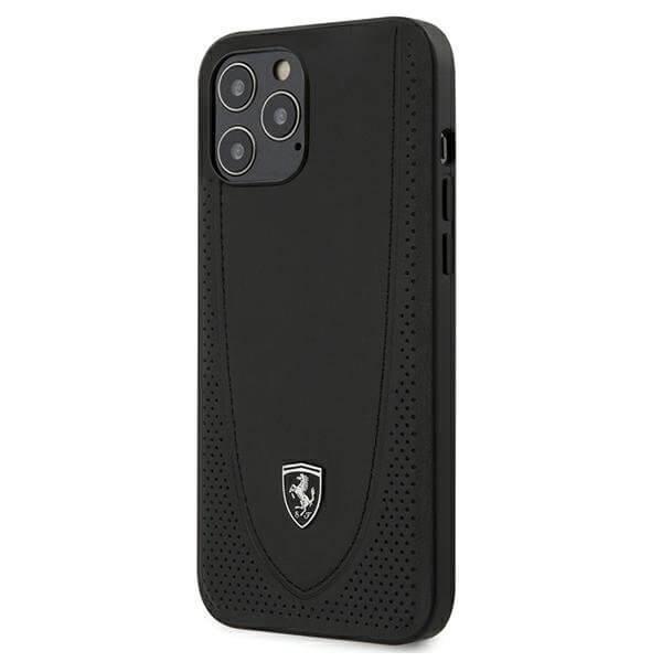 Ferrari Case iPhone 12 Pro Max -kuori rei'itetty - musta Black
