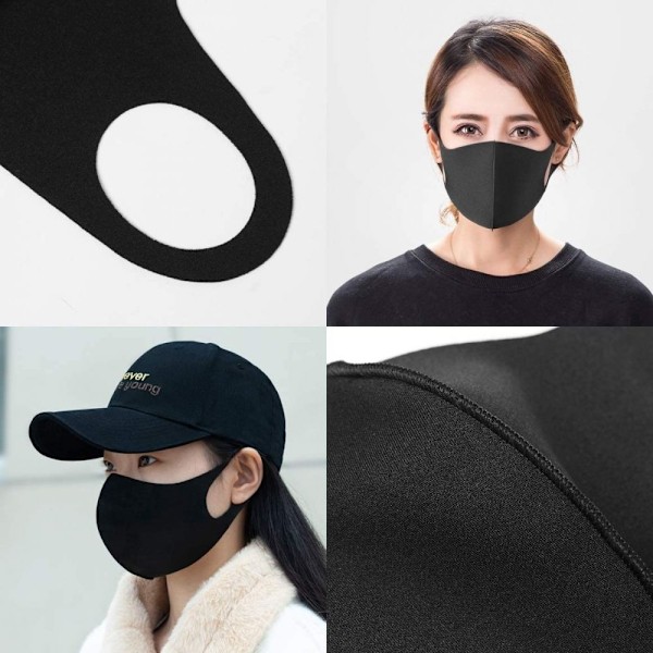 5 Pack Tvättbar mask Munskydd Skyddsmask Grå Grå