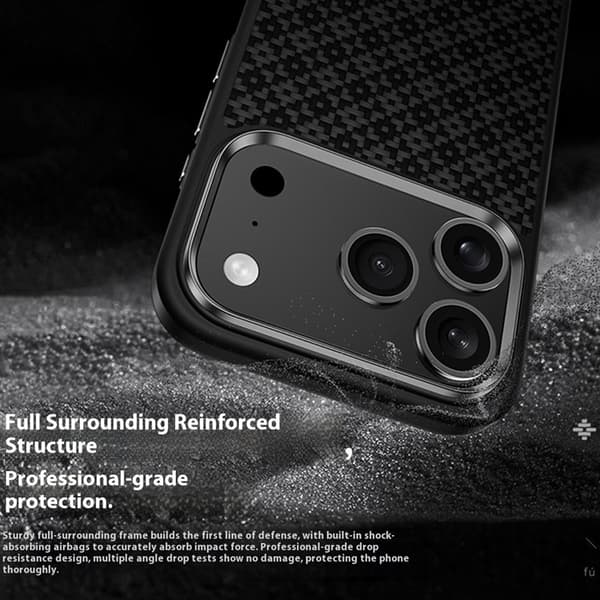 BENKS Mobilskal till iPhone 17 Pro MagSafe Aramid Fiber Weave Svart