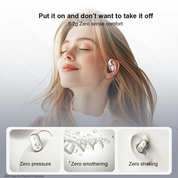 XUNDD W005 Öronhörlurar Bluetooth 5.4 med öronkrokar - Svart
