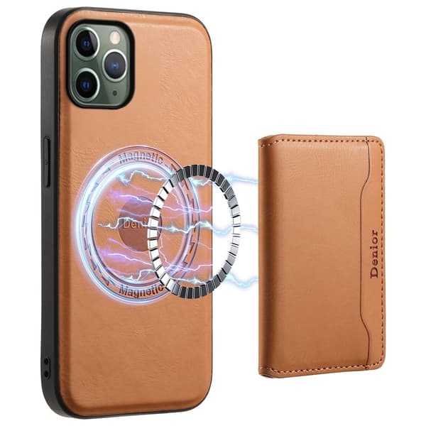 DENIOR Mobilskal till iPhone 11 Pro PU Läder + PC + TPU Khaki