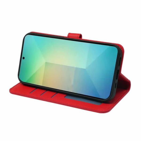 Plånboksfodral för Samsung Galaxy S26 Plus Magnetiskt Konstläder - Röd