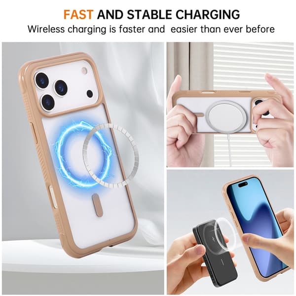 Mobilskal till iPhone 17 Pro MagSafe TPU+PC Transparent - Brun Beige