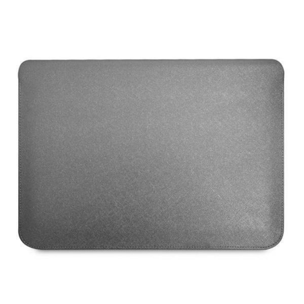 Guess computertaske 16'' Saffiano Triangle Logo - Sølv