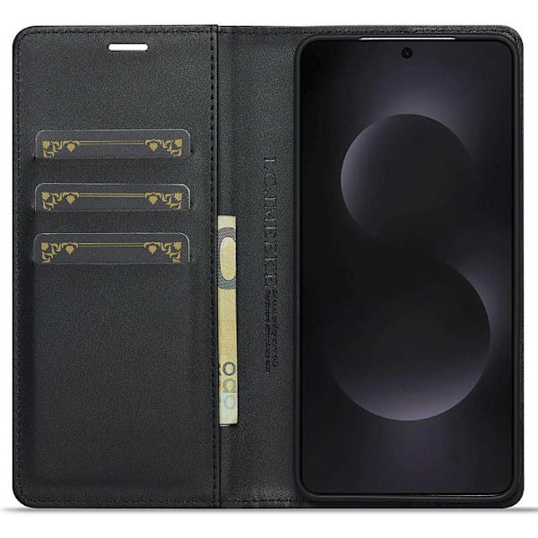 LC.IMEEKE Samsung Galaxy S25 Edge Plånboksfodral Konstläder - Vit