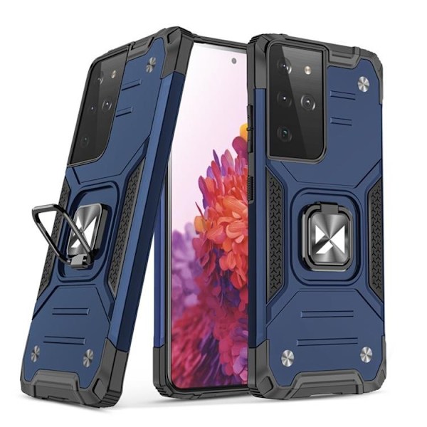 Wozinsky Ring Armor Skal Galaxy S22 Ultra - Blå Blue