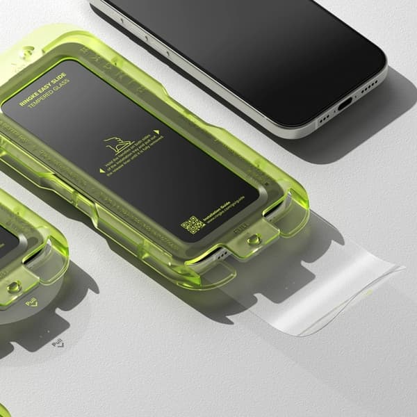 [2-pakke] Ringke hærdet glas skærmbeskytter til Apple iPhone 17 Pro Easy Slide Svart