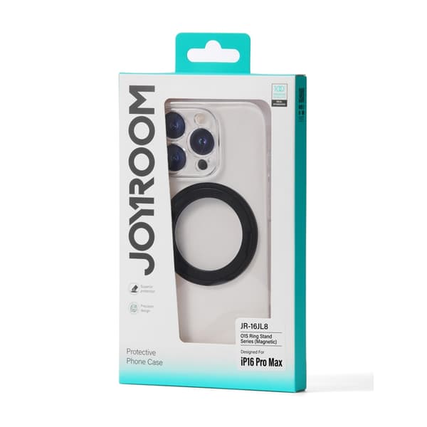 Joyroom telefontaske til iPhone 16 Pro MagSafe 360° ringstativ JR-16JL6 Svart