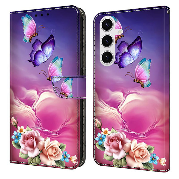 Plånboksfodral för Samsung Galaxy S26 Plus Mönstertryck Ställ - Blommor
