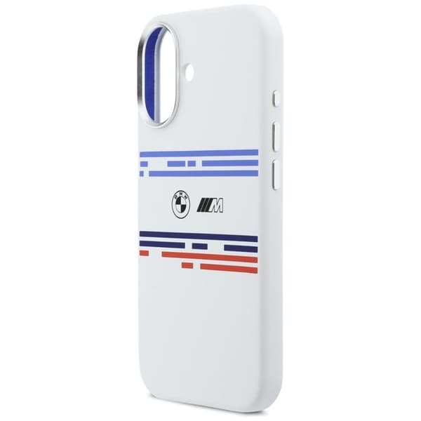 BMW Mobilskal till iPhone 17 MagSafe Silikon Horizontal Line Vit