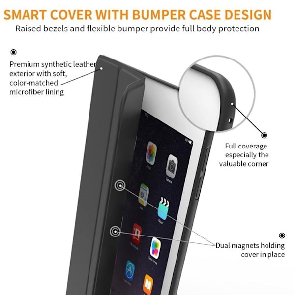Tech-Protect iPad 9.7" (2017/2018) Fodral Smart - Svart Svart
